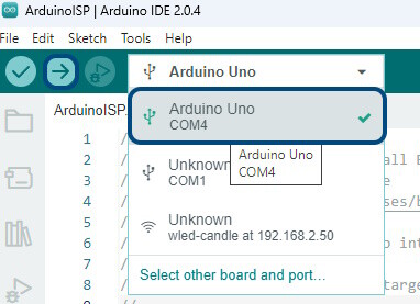 ATTINY ArduinoISP auf Arduino Uno hochladen