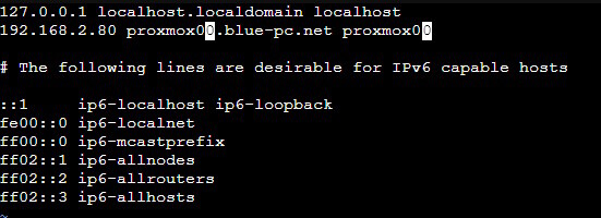 Proxmox /etc/hosts