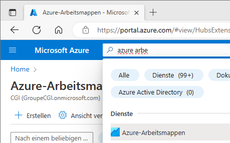 Anmeldung am Azure Portal