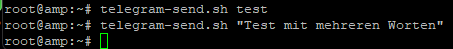 Telegram Beispielbefehle SSH Linux Host