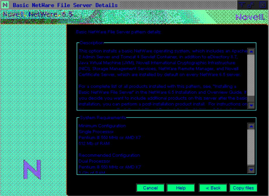 Netware 6.5 Basic Netware File Server Beschreibung