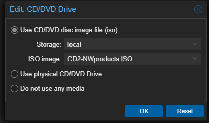 Netware 6.5 Basic Netware File Server CD2 einlegen Proxmox