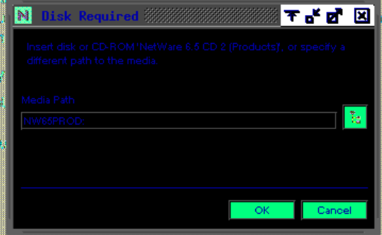 Netware 6.5 Basic Netware File Server CD2 einlegen