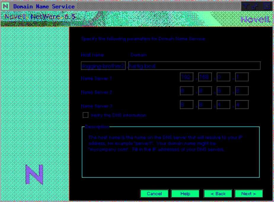 Netware 6.5 DNS Konfiguration