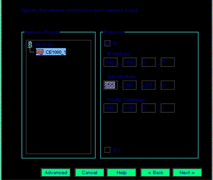 Netware 6.5 IP Adresse