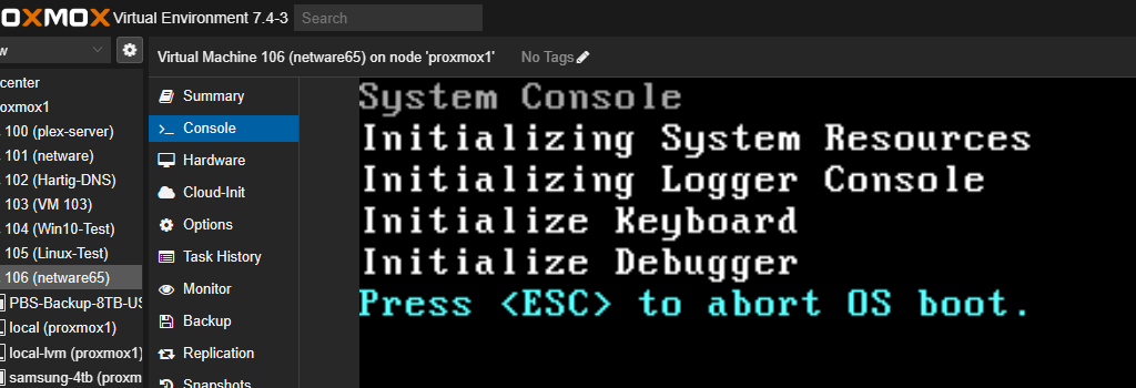 Netware 6.5 press esc to abort boot for autoexec.bat server nl