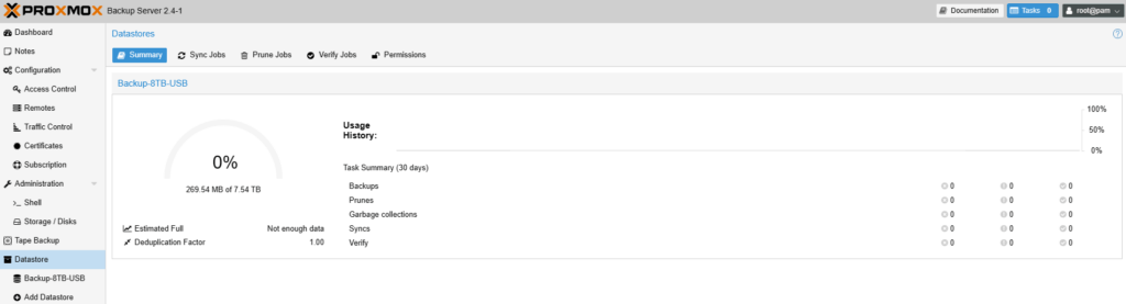 Proxmox Backup Datastore Status