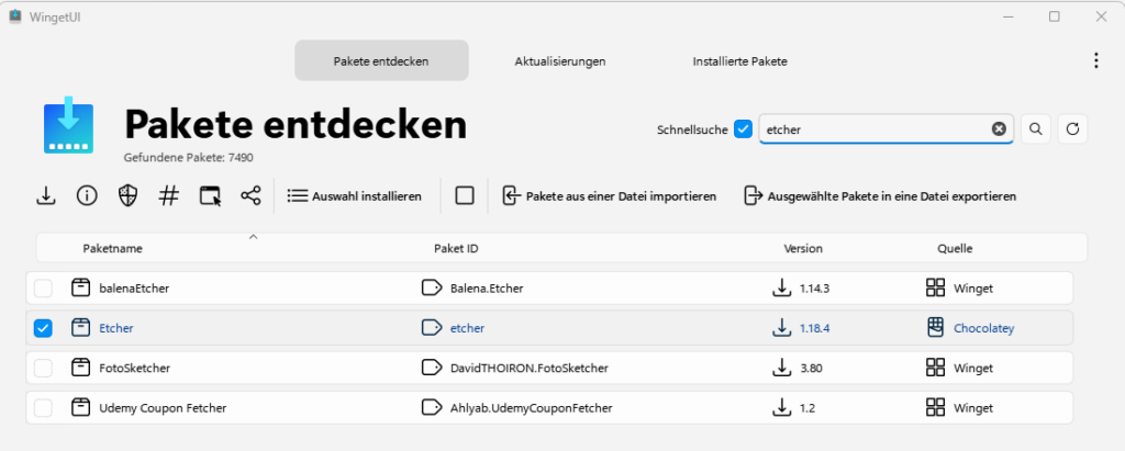 Proxmox Ether Installation per Winget