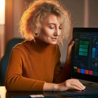 female Sysadmin solving a problem with Windows 11 Microsoft Store